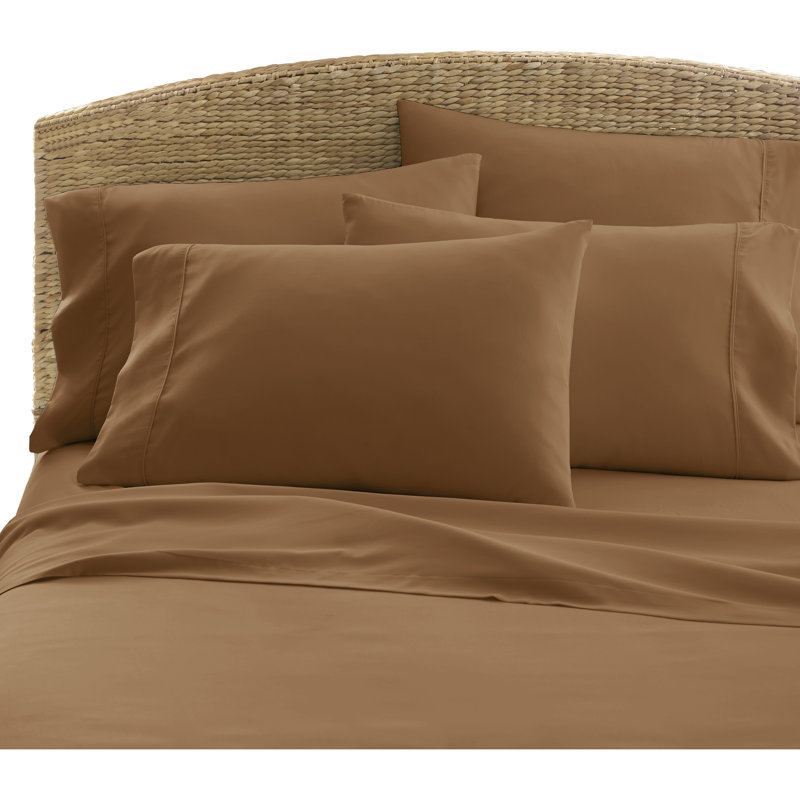 Simply Soft Brushed Microfiber Solid 6 Piece Sheet Set, Queen Sheet Set + 1 Fitted Sheet + 2 Pillowcases, Mocha