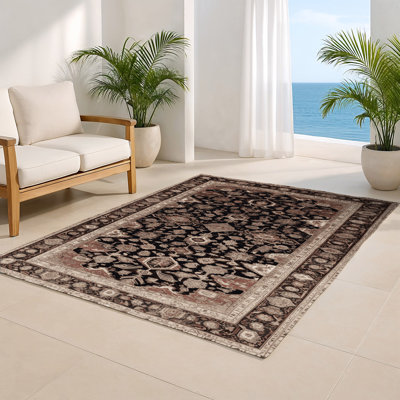 Tapis d'intérieur et d'extérieur brun Persian