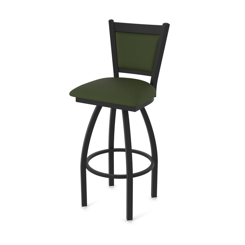 Tabouret pivotant Hadleigh, Vinyle - pin Canter, Noir froissé, Tabouret de bar (siège d'une hauteur de 36 po)