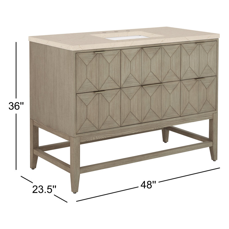 Emmeline 48'' W Single Vanity, Lime Delight Silestone, 8" Widespread