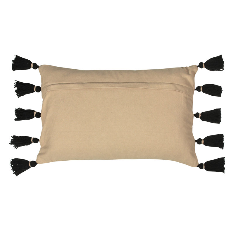 Geometric Rectangular Lumbar Cushion, Clay, Polyester