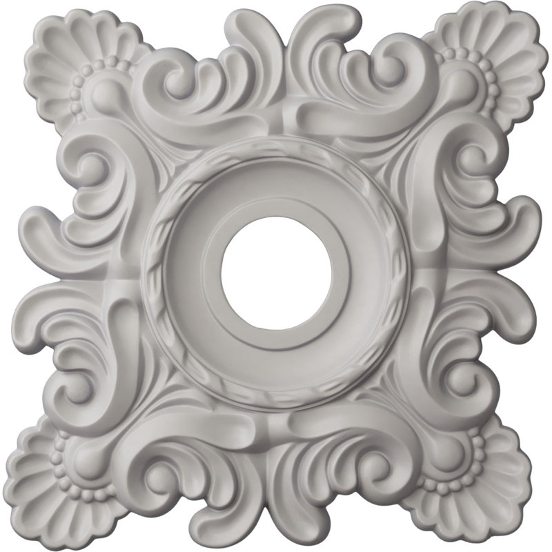 Médaillon de plafond Crawley H 18 po x l 18 po x P 3,25 po, Blanc ultra pur