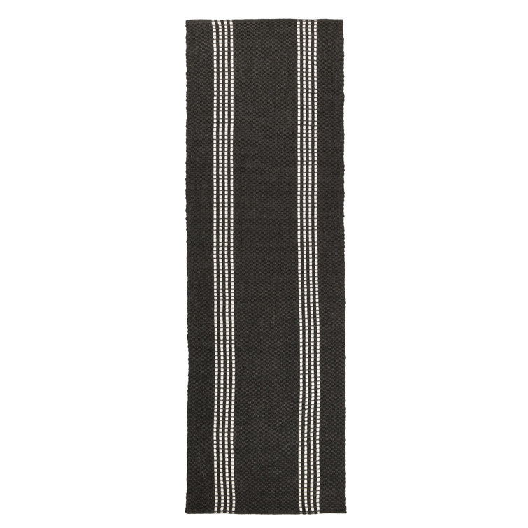 Sorrento Indoor/Outdoor Handwoven Recycled P.E.T Area Rug in Charcoal/White