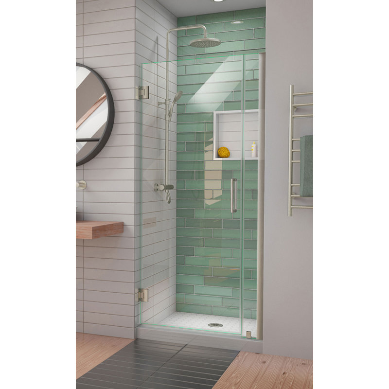 DreamLine Unidoor-LS 36 - 37 inch W x 72 inch H Frameless Hinged Shower Door in Chrome, Chrome, 37"