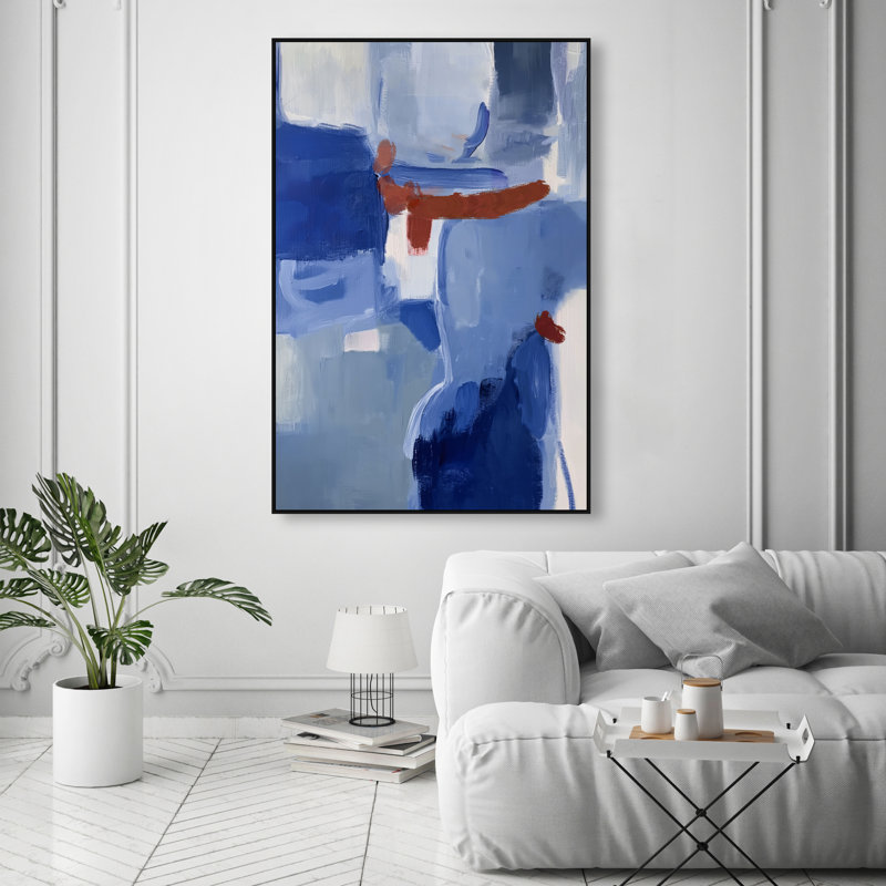 Painterly Brick Canvas Abstract Print by Oliver Gal, Black Frame, 10 x 15, 55"H x 37"W, Black Frame