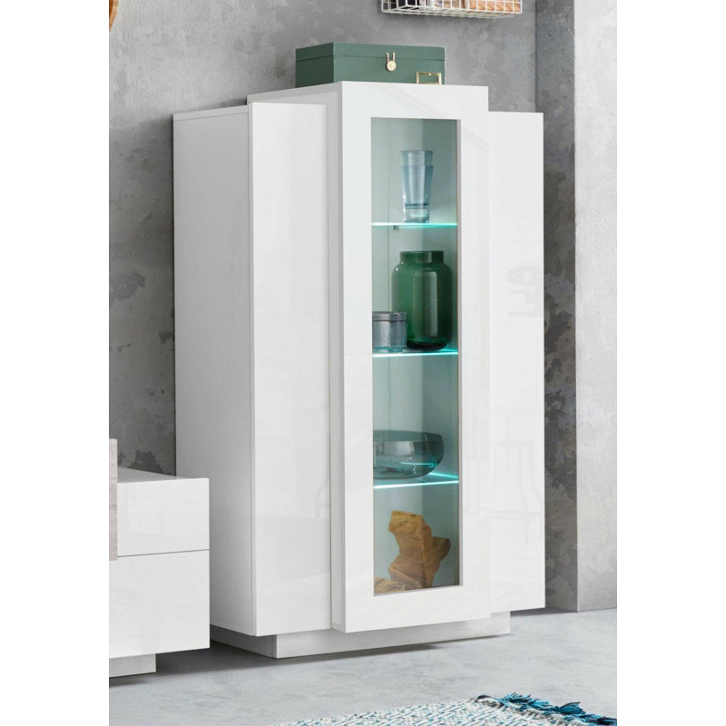 Carleene Rectangle Accent Cabinet, Glossy/Matt White