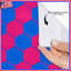 Rideau de douche rose / bleu / hexagone extra long-2046441206