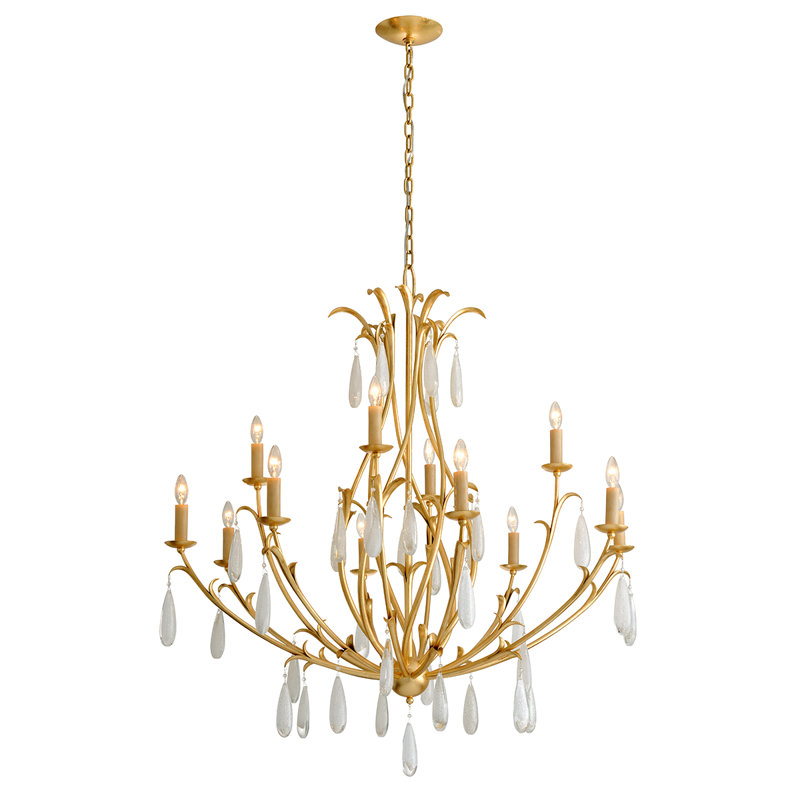 Lustre étagé de style bougie à 12 lumières Prosecco