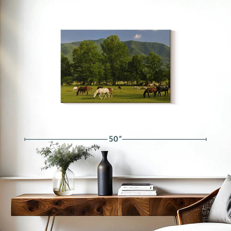 Brampt Cades Cove Horses, 20" H x 30" W