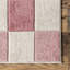 Tapis à carreaux Aubrey pour le salon, la chambre et la cuisine, rose / crème-87894551