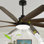 72" Black Propeller Large Ceiling Fan with Light and Remote Control, 3-Color Temperature, 6-Speed Quiet DC Motor Ceiling Fan for Living Room, Bedroom