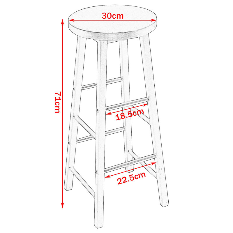 Counter Stool with Metal Frame, Rustic Brown Seat/Black Frame