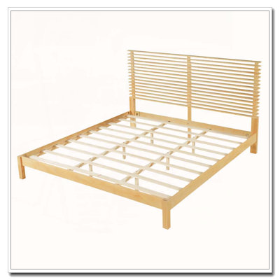 Solid Wood Bed Frame with Headboard