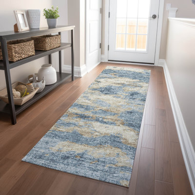 Premium Machine Washable Freixa AMF71 Blue Rug