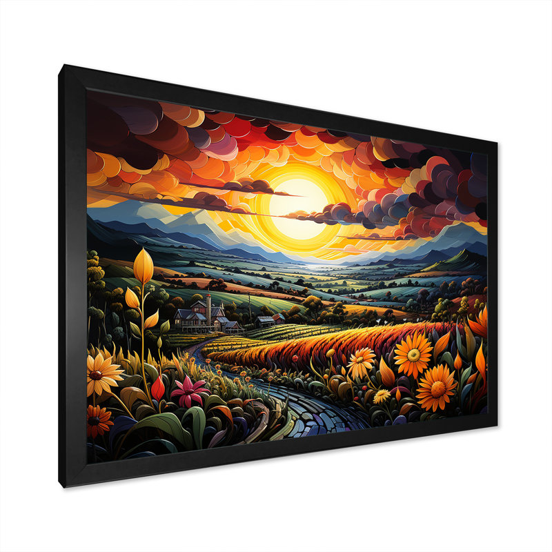 «Whimsical Magical Fields» sur impression sur toile, Cadre simple noir, H 12 po x l 20 po x P 1 po