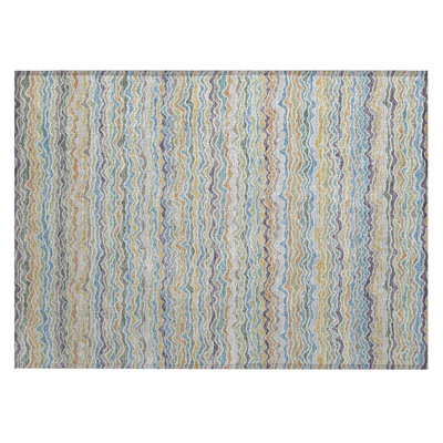 Machine Washable Indoor/Outdoor Chantille ACN2436 Stripes Rug