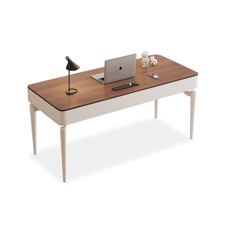 Modular Writing Desk with Built-In Electrical Outlet, 29.53" H x 55.12" W x 23.62" D