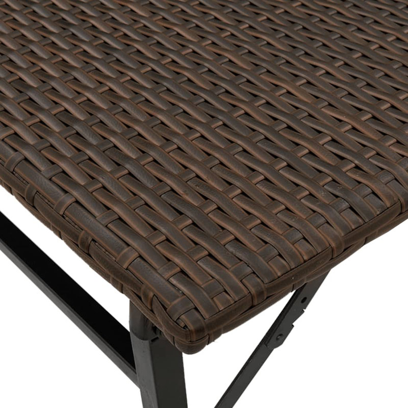 4 - Person Wicker Patio Dining Set with Rectangular Table, Brown