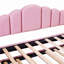 Lit de jour simple rembourré avec couchette, canapé-lit en velours avec ports de chargement USB, aucun sommier nécessaire, rose