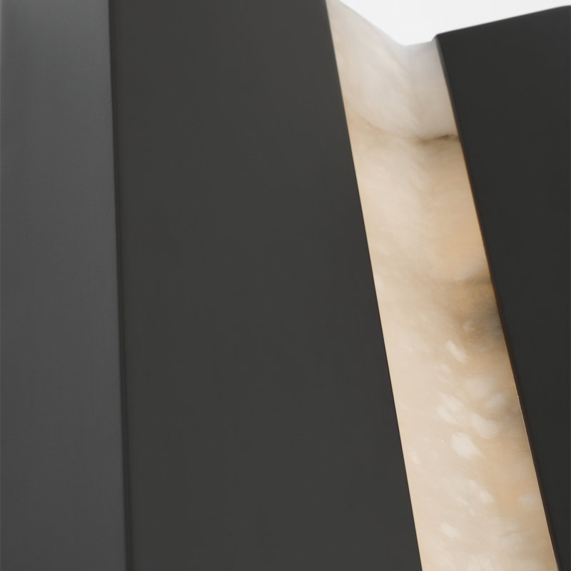 Anne-Marie Barton Austera 32" Sconce with Alabaster, Matte Carbon, 20" H x 8" W x 3.25" D