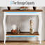 Console rétro de 70,9 po de style français, canapé-lit très long derrière le canapé avec 2 tablettes, rangement blanc et brun pour les grands canapés modulaires, le couloir et le salon