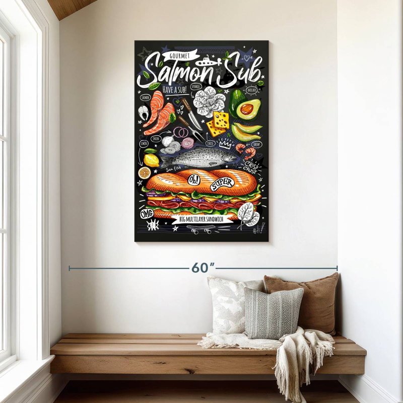 Yarlin Salmon Sub Sandwich, 45" H x 30" W