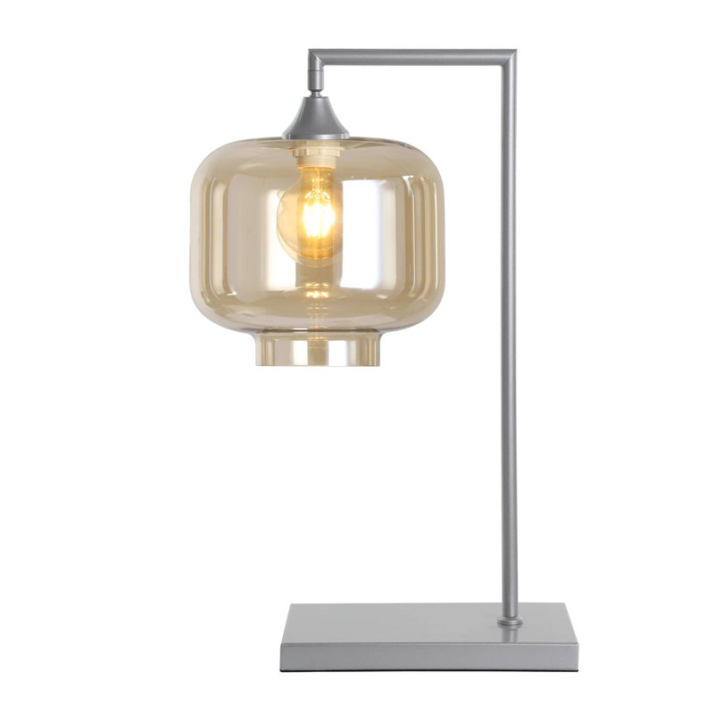 Wang Metal Table Lamp, Amber, Silver