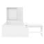 Lit plateforme blanc en bois pleine grandeur avec 6 tiroirs, tablettes, bureau et garde-robe, espace de couchage privé à l'avant, tiroirs sous le lit pour la vie, travail d'étude multifonctionnel en blanc,-1126889961