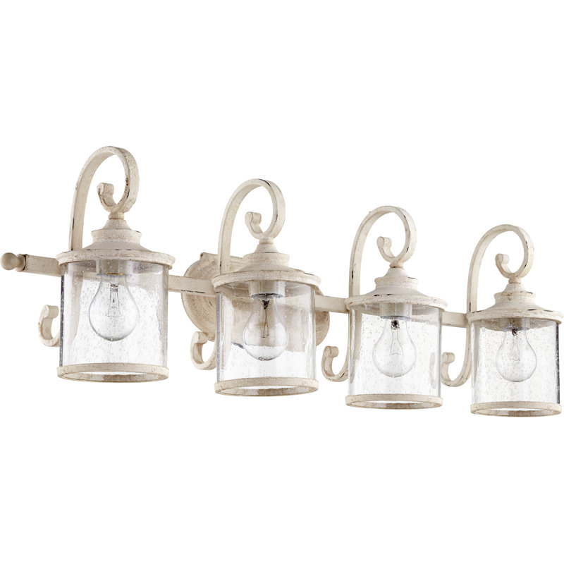 Éclairage pour salle de bain 4 lumières Salome, Blanc perse