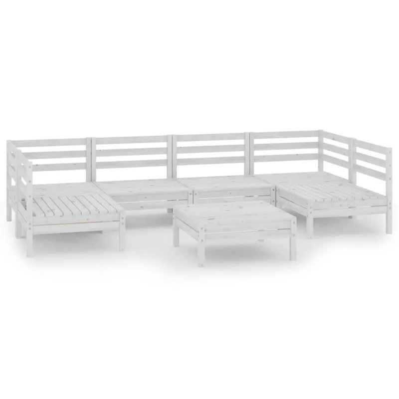 Ensemble de canapé modulaire de jardin 7 pièces vidaXL, Blanc