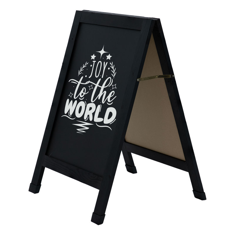 Tableau noir 57 "x 27" avec craie et gomme, H 28,75 po x l 15,25 po, Noir, 1