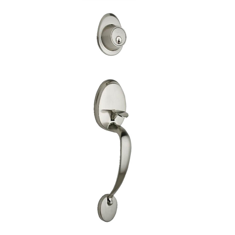 Colonial Handle With Deadbolt Universal/Reversible Entry Set, Satin Stainless
