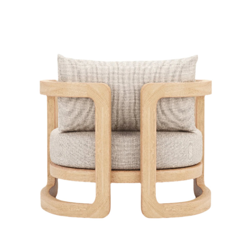 Muse Outdoor Teak Lounge Chair, Gray