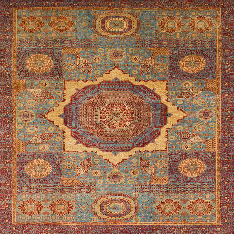 Tapis abstrait moderne 1476, Carré 6 pi