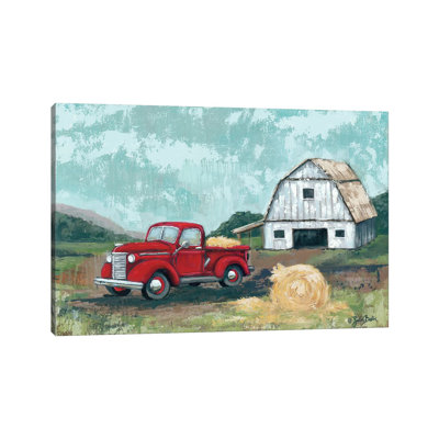 Truck At The Barn by Sara Baker - Painting on Canvas
