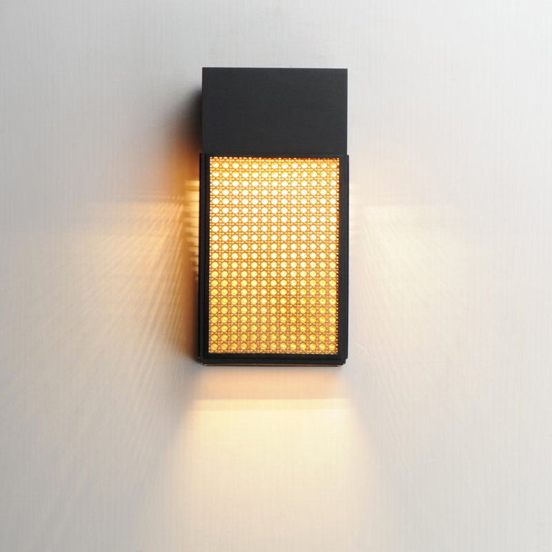 Achsa LED Wall Light, Black/Yellow, 16" H x 8' W x 4.75" D