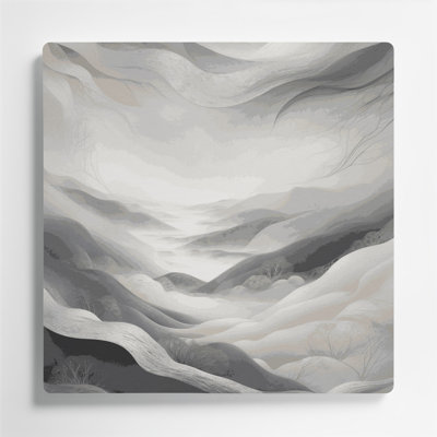 Abstract Landscape 82 Grey Metal Wall Art