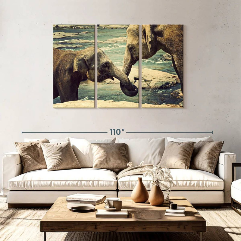 Asian Elephants, 48" H x 74" W