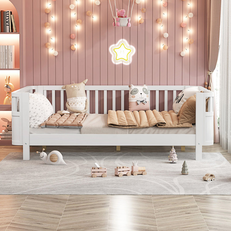  Grand lit plateforme, lit surbaissé avec rails, Double