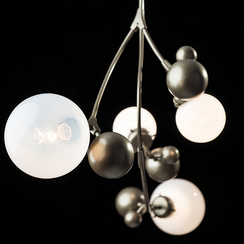 Sprig 4 - Light Unique/Statement Geometric Chandelier, Opal, Sterling