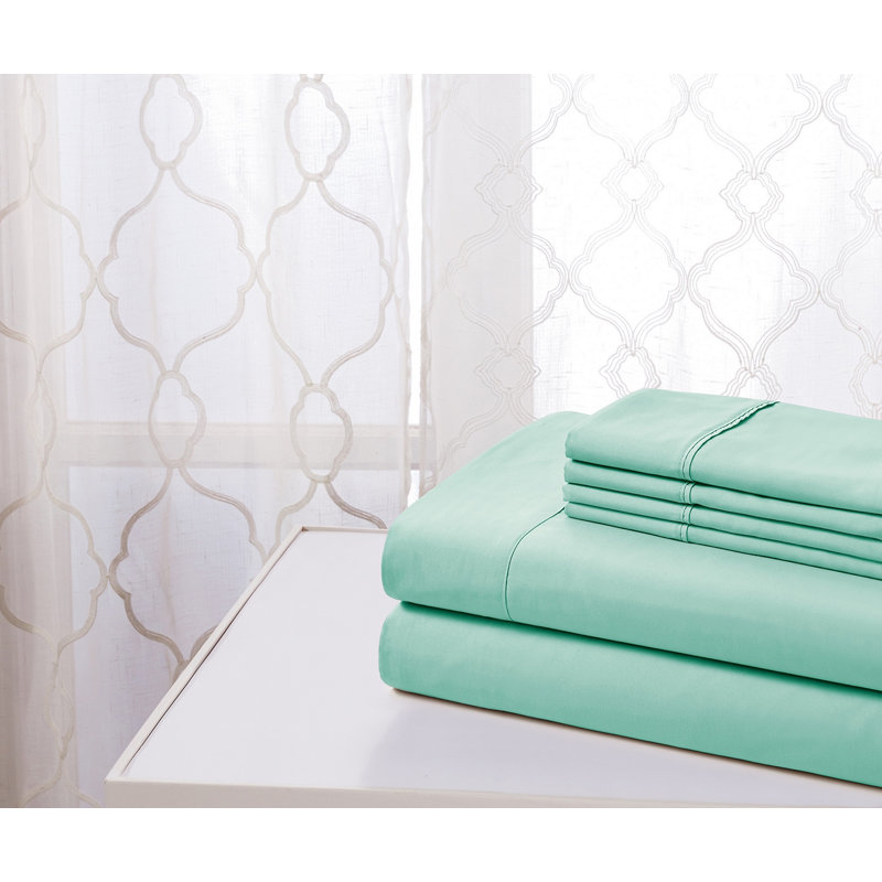  Ensemble de draps 6 pièces Cool Max Kathy Ireland - 6 couleurs, Ensemble de draps pour grand lit + 1 drap-housse +