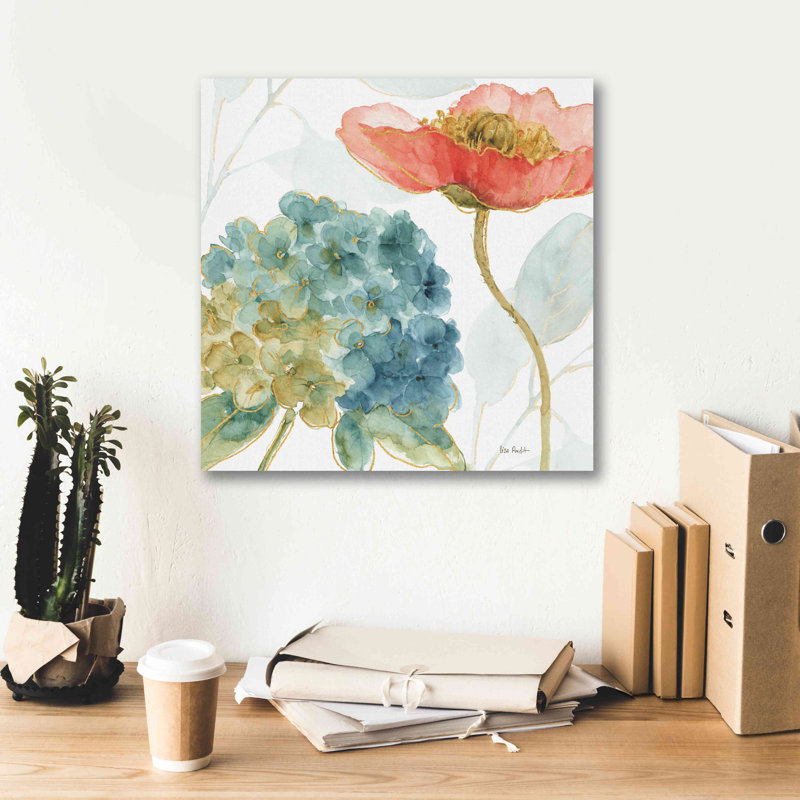 «Rainbow Seeds Flowers IV» par Lisa Audit, art mural sur toile, H 18 po x l 18 po x P 0,5 po