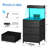 Tall Nightstand With Charging Station And Led Lights Nightstand With 3 Drawers And Shelves Bedside Table With Usb Ports And Outlets（set of 2）-530123774