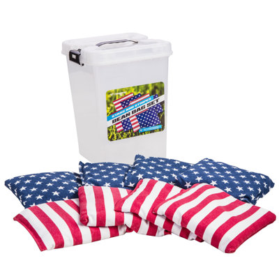 6 x 6 sacs de cornhole en plastique avec étui de transport