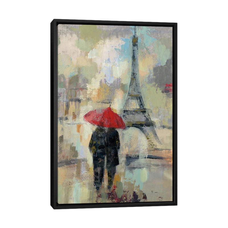 «Rain in The City II», reproduction d'art sur toile tendue, H 48 po x l 32 po x P 1,5 po, Toile avec cadre flottant noir
