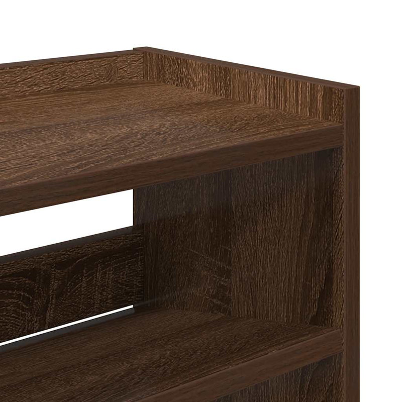 15 Pair Shoe Rack, Brown Oak