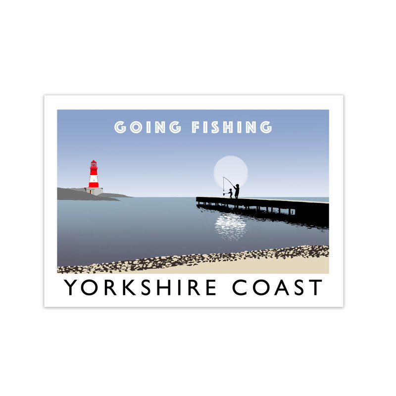 Going Fishing Yorkshire Coast by Richard O'Neill - Print, 59.4 cm H x 81.4 cm W