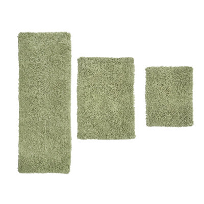 Hearon Rectangle 100% Cotton Non-Slip 3 piece Bath Rug Set