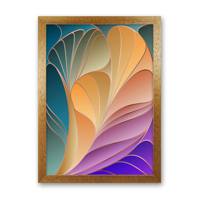 Colourful Art Deco IV - Print, Brown Framed, 46cm H x 34cm W x 3cm D