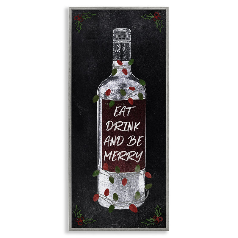 "Eat Drink Be Merry", art mural sur toile par Natalie Carpentieri, H 24 po x l 10 po, Estampe numérique Farmhouse
